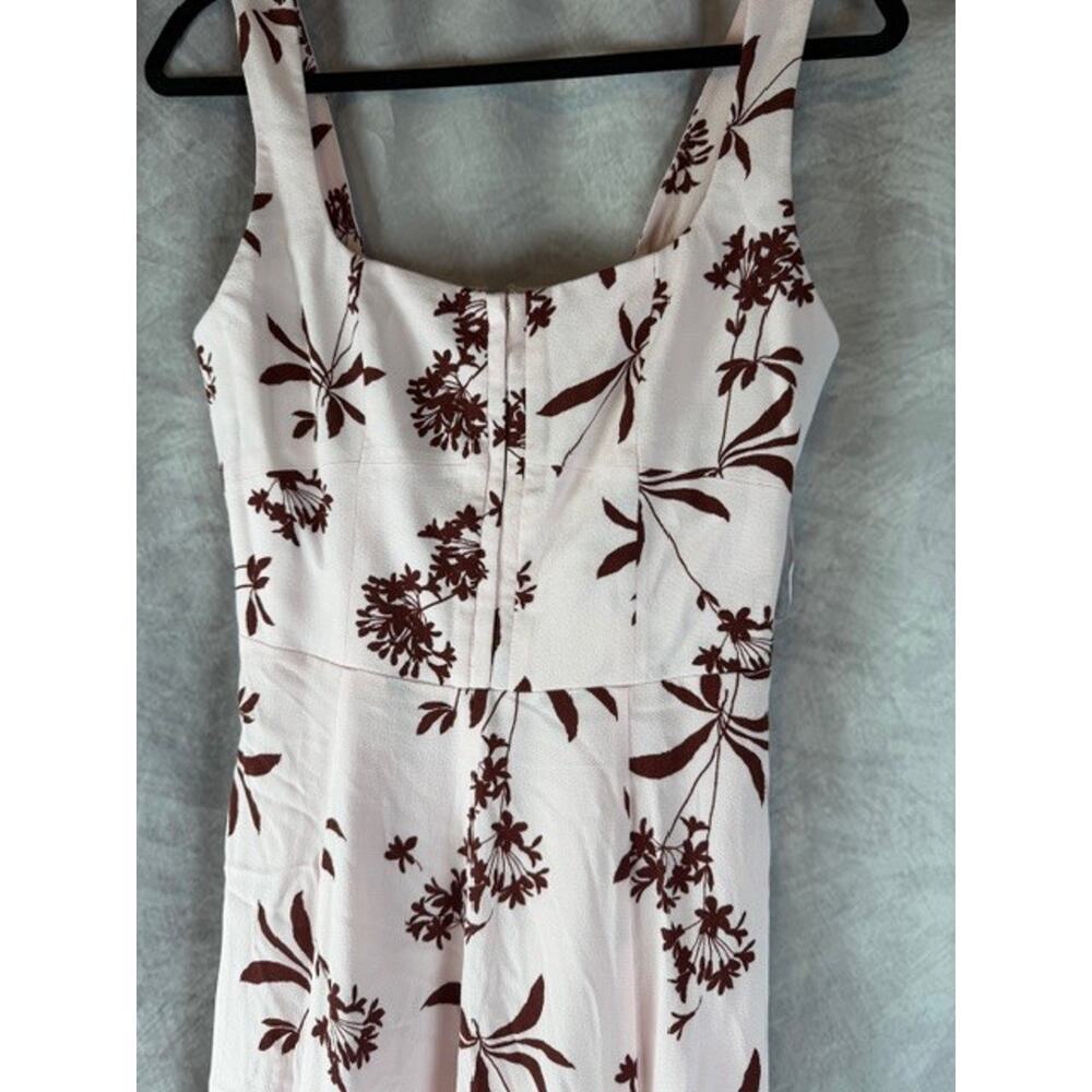 WAYF Womens Leonie Floral Corset Midi Dress Sz Medium Baby Pink - Picture 4 of 11